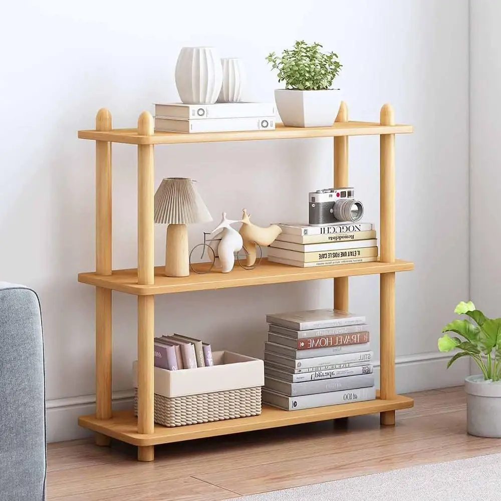 Home Office With Bookshelves - 3-Tier Wooden Bookshelf - Open Book