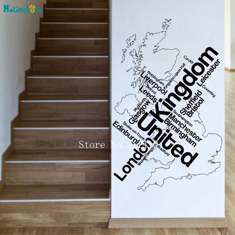 Home Office Of London - Wall Sticker Map London Unied Kingdom