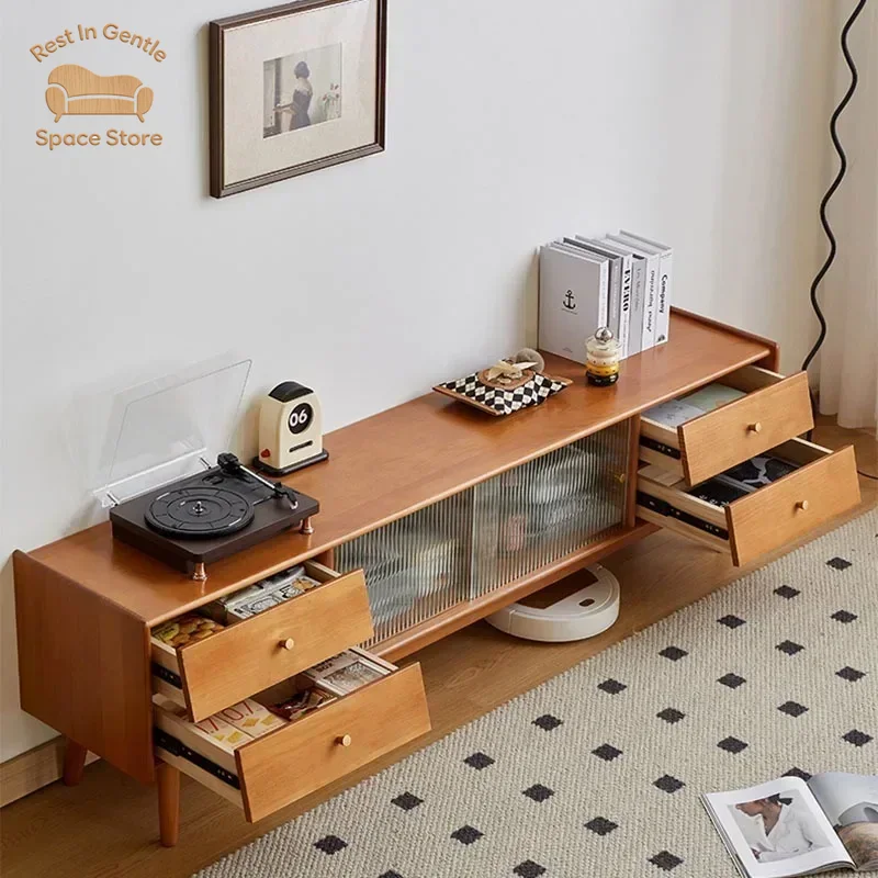 Drawer Pedestal Cabinet - Media Console Tv Stand Modern Storage