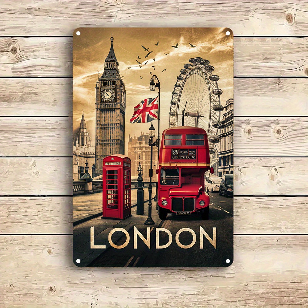 Home Office Of London - Vintage London Aluminum Wall Art Sign