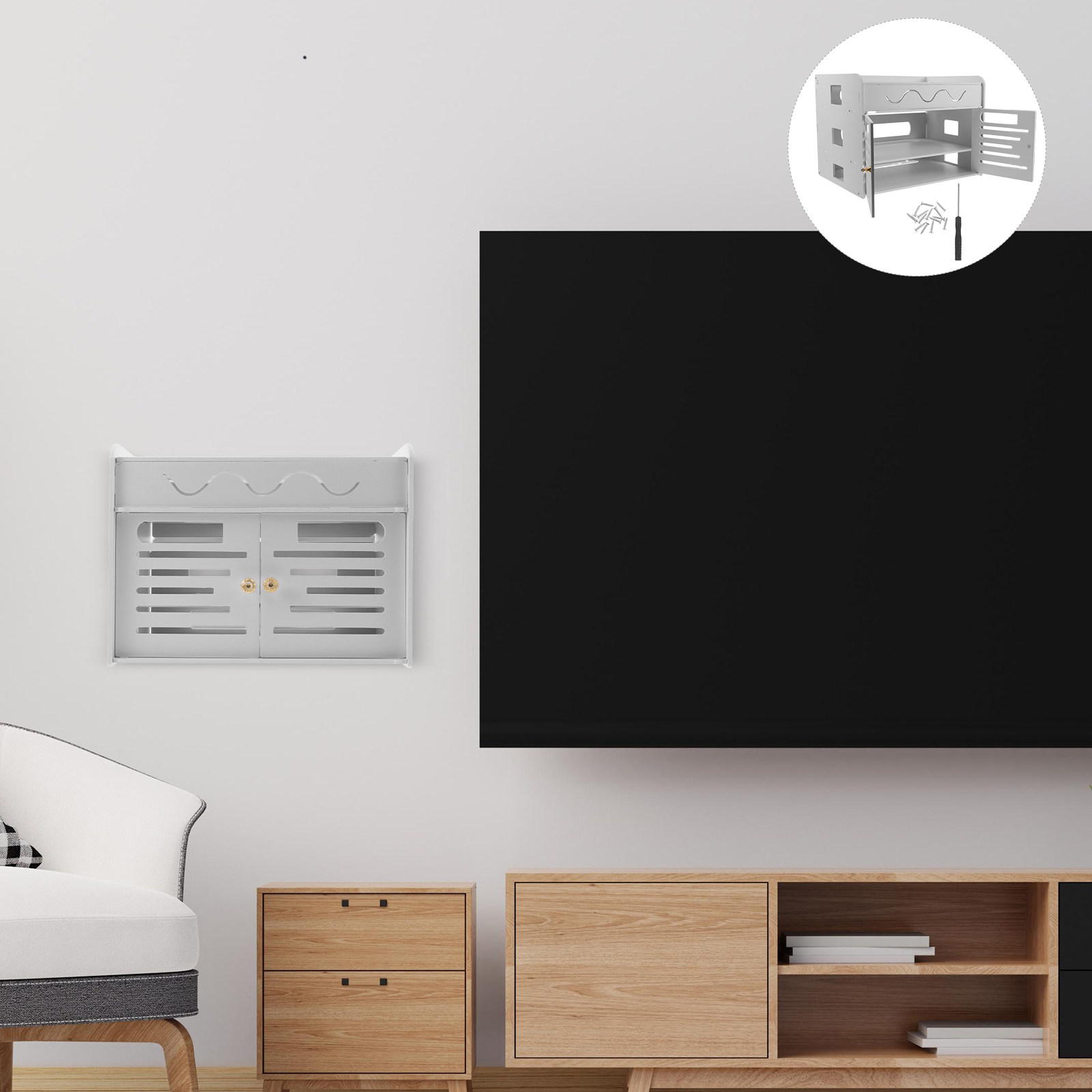 Cable Management Box - 3-Layer WiFi Router Storage Box Wireless