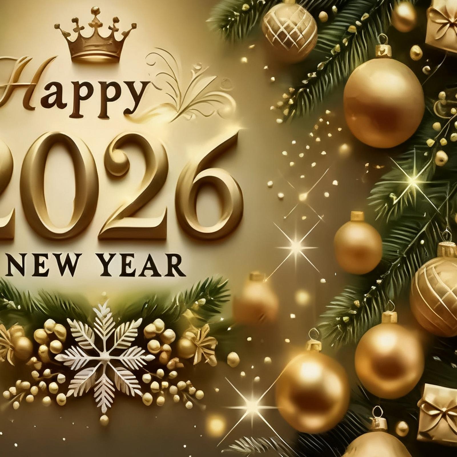 Home Office Holidays 2026 - Happy New Year Banner 7x5 Ft