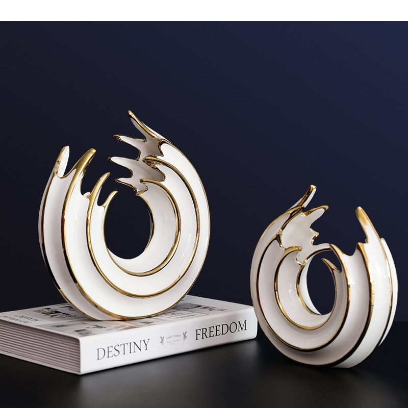 Home Office Form - Modern Luxury White Gold Ceramic Round