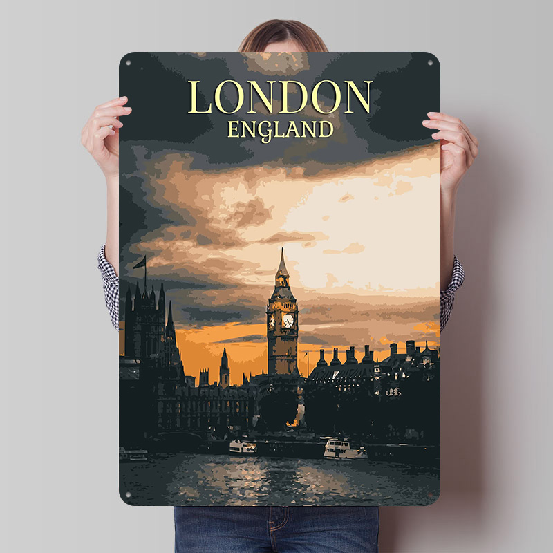 Home Office Of London - Vintage London Tinplate Posters Customizable Wall
