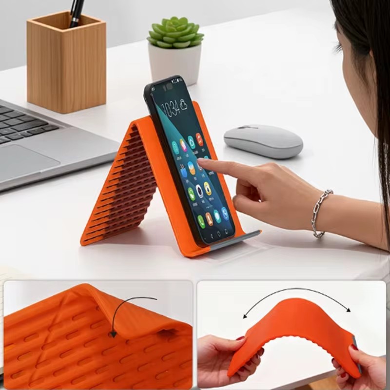 Home Office Pc - Flexible Foldable Silicone Phone Holder Portable