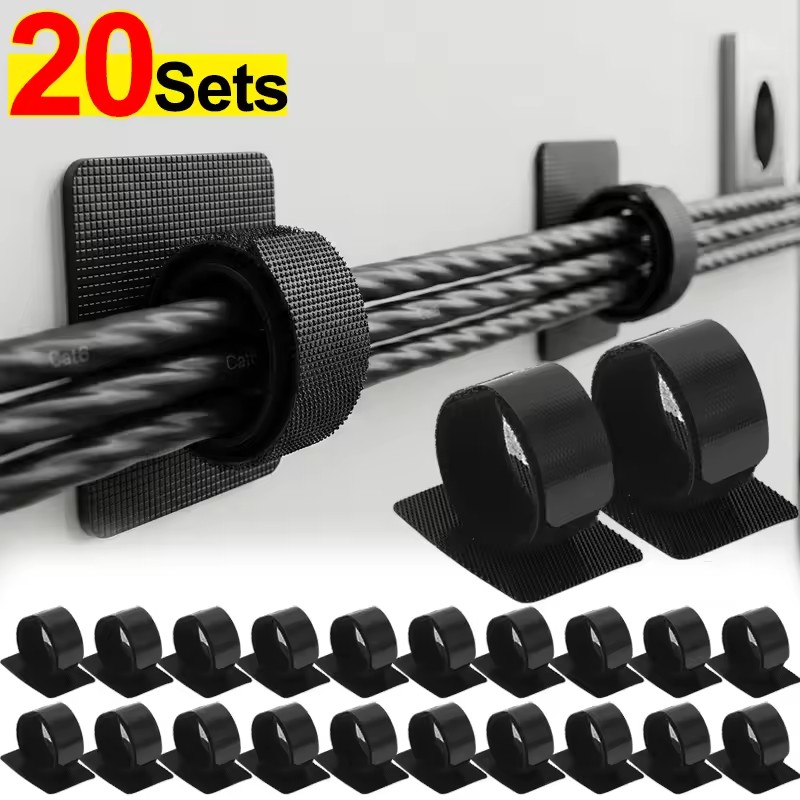 Cable Management Box - Adhesive Under Desk Cable Ties Wire