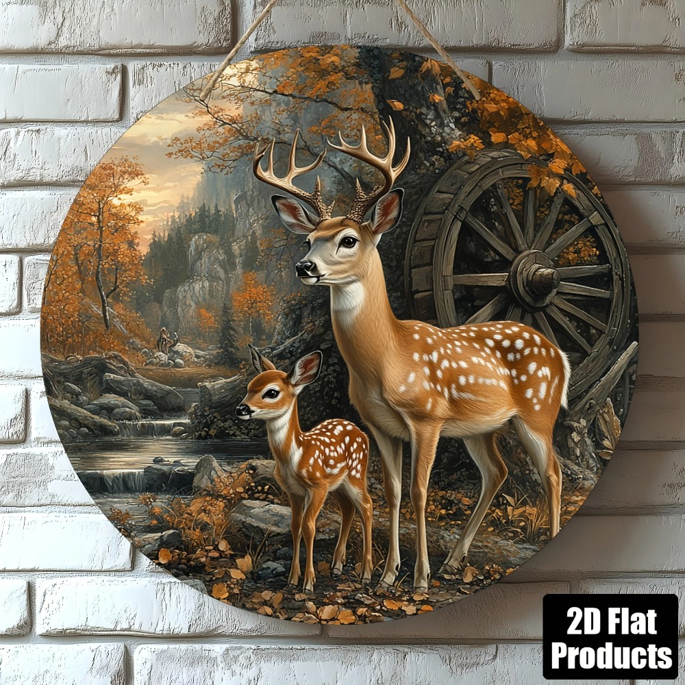 Home Office Holidays 2026 - 2026 8x8 Rustic Deer Wooden Wall