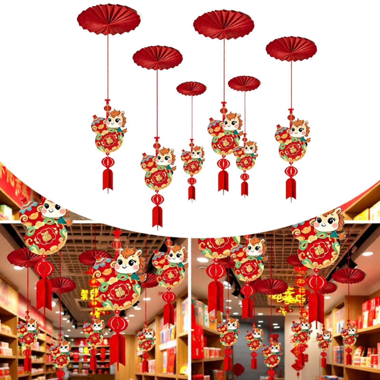 Home Office Holidays 2026 - 6Pcs Chinese New Year Ceiling Decoration