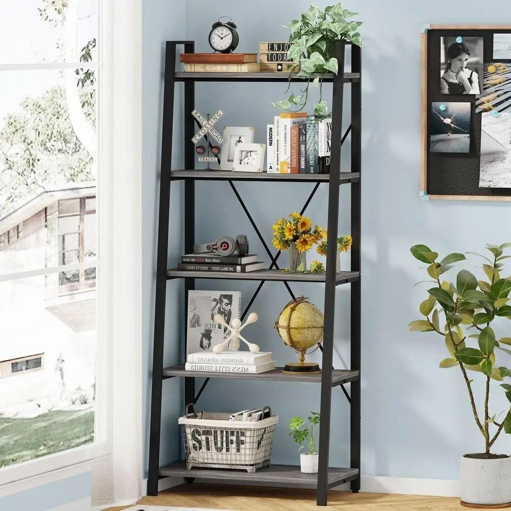 5-Tier Ladder Bookshelf, Indus - Home Office With Bookshelves review and price