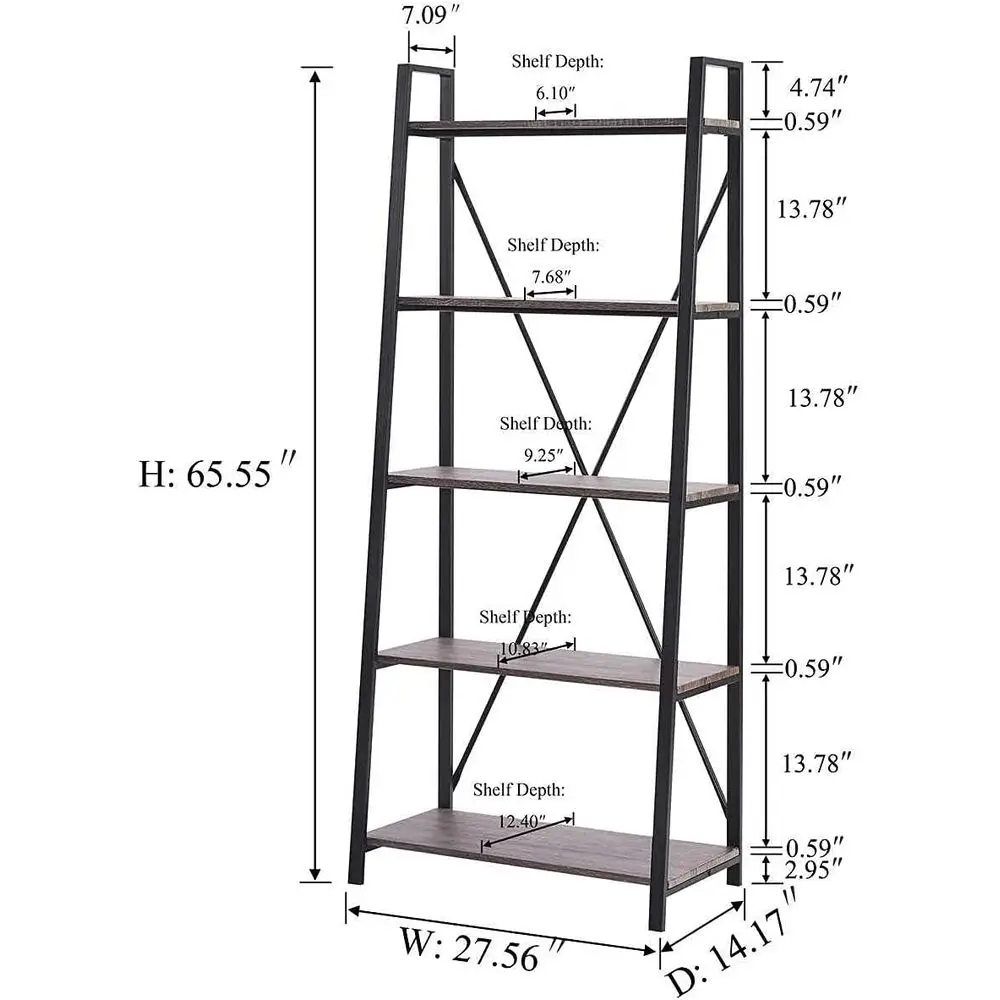 5-Tier Ladder Bookshelf, Indus - Home Office With Bookshelves review and price