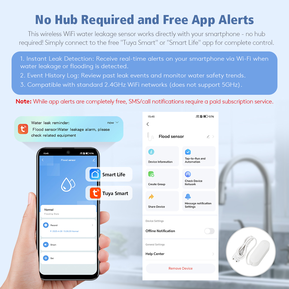 Wireless Water Leakage Detecto - Home Office Google review and price
