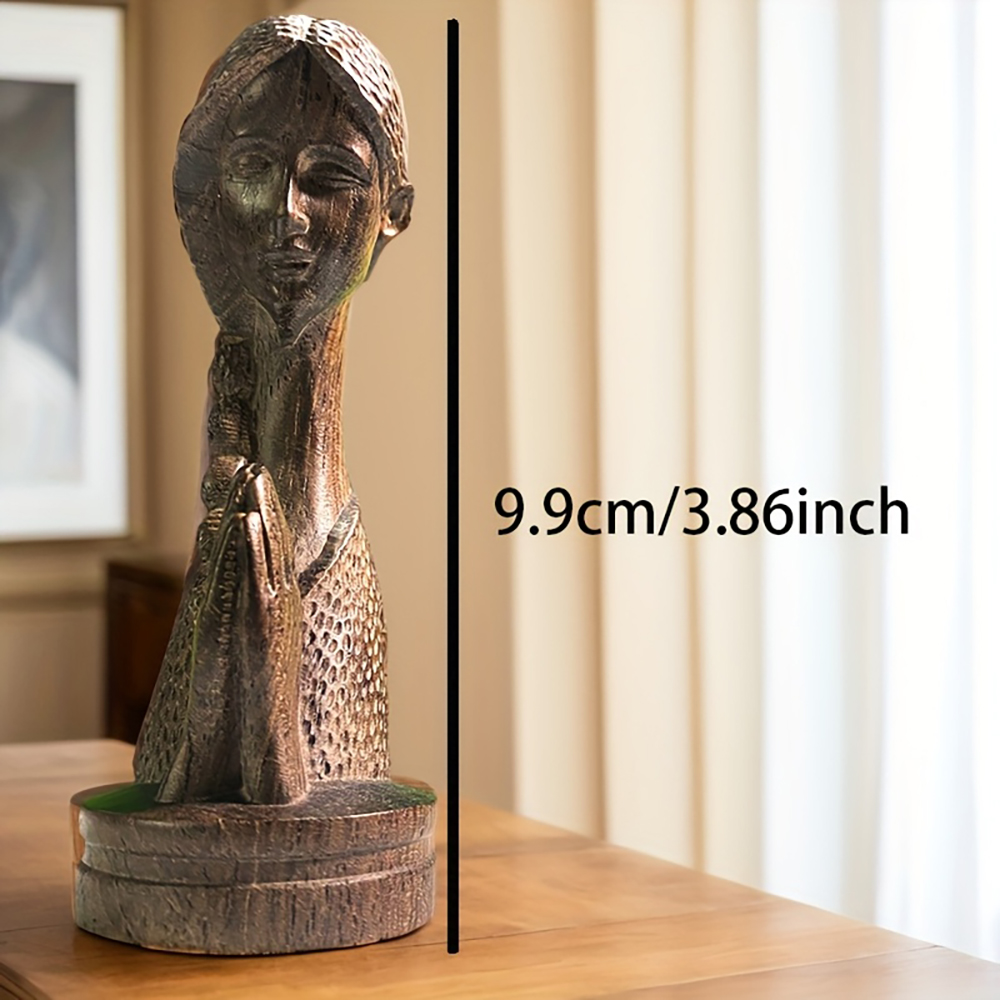 1Pc Wooden Carved Praying Girl - Home Office With Bookshelves review and price
