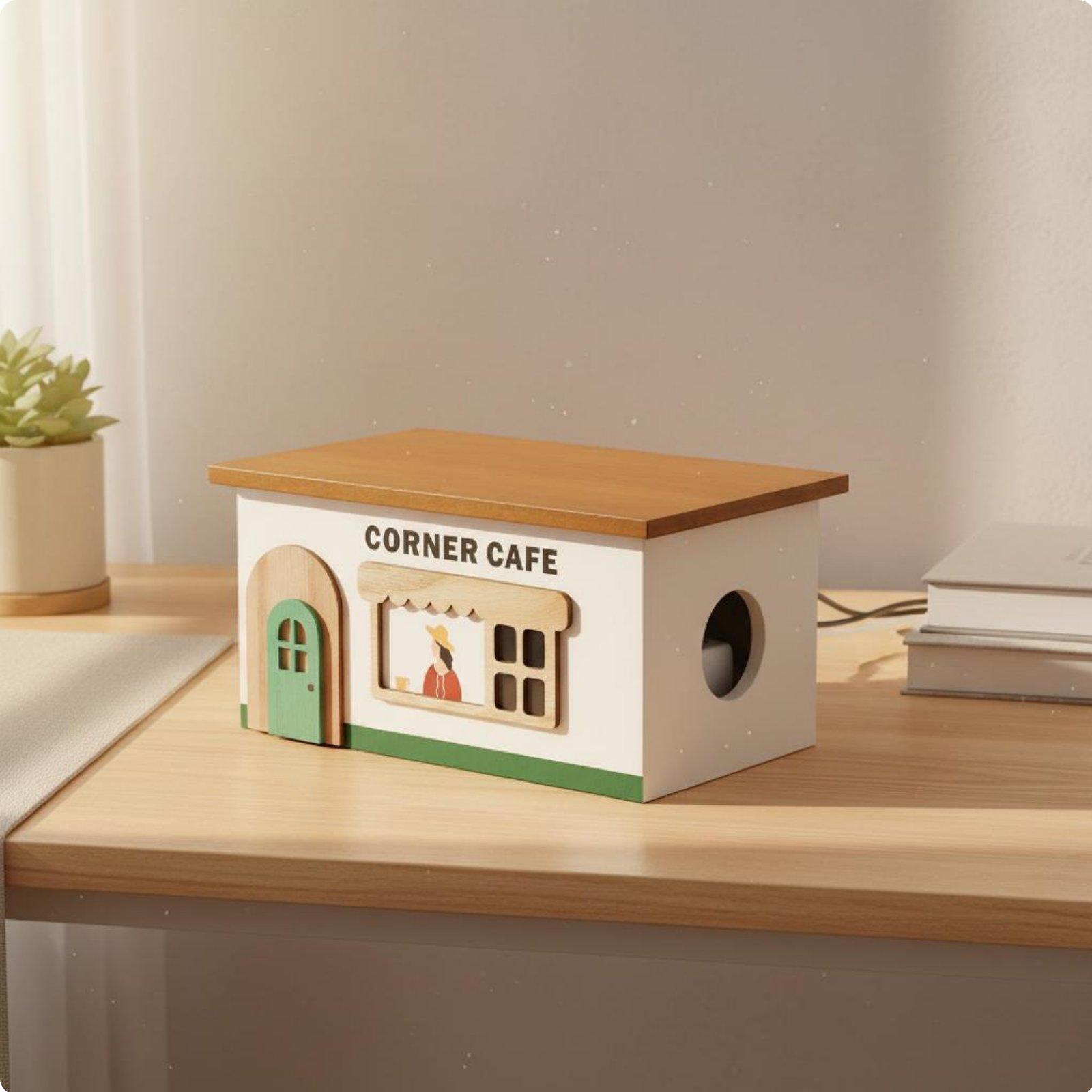 Wooden Cord Management Box Tid - Cable Management Box review and price