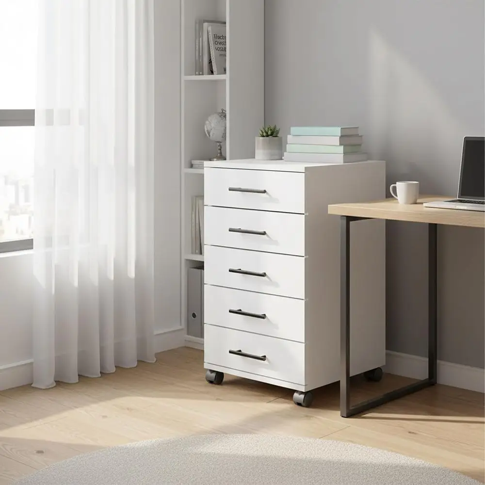 Portable 5-Drawer Mobile Pedes - Drawer Pedestal Cabinet review and price