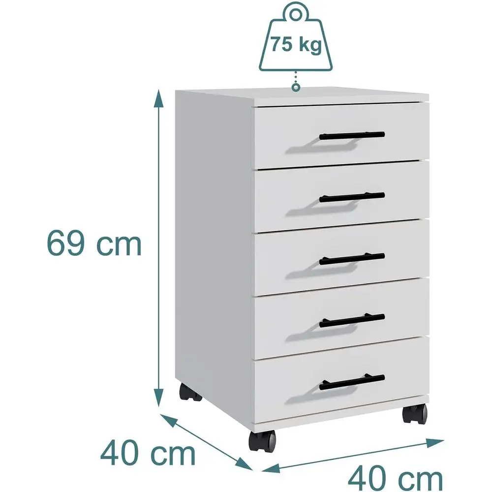 Portable 5-Drawer Mobile Pedes - Drawer Pedestal Cabinet review and price