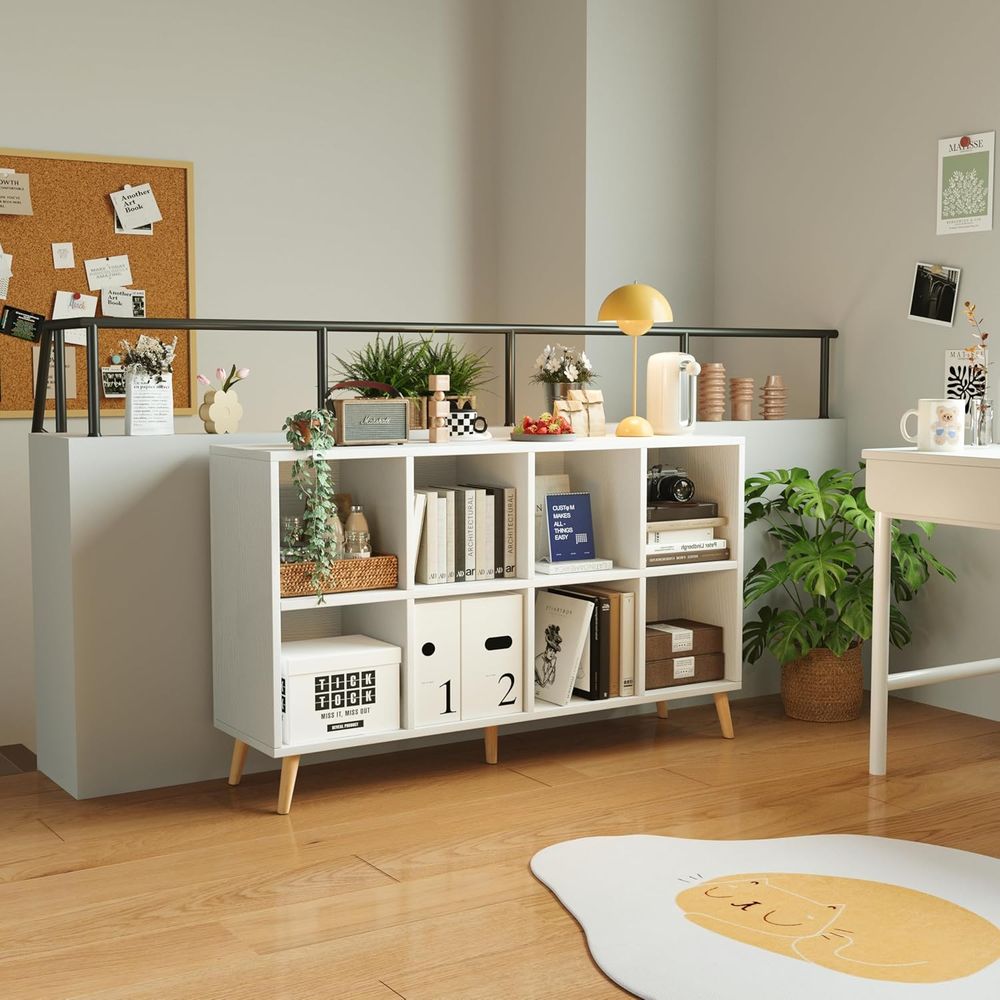 2 Tier Wooden Bookshelf with L - Home Office With Bookshelves review and price