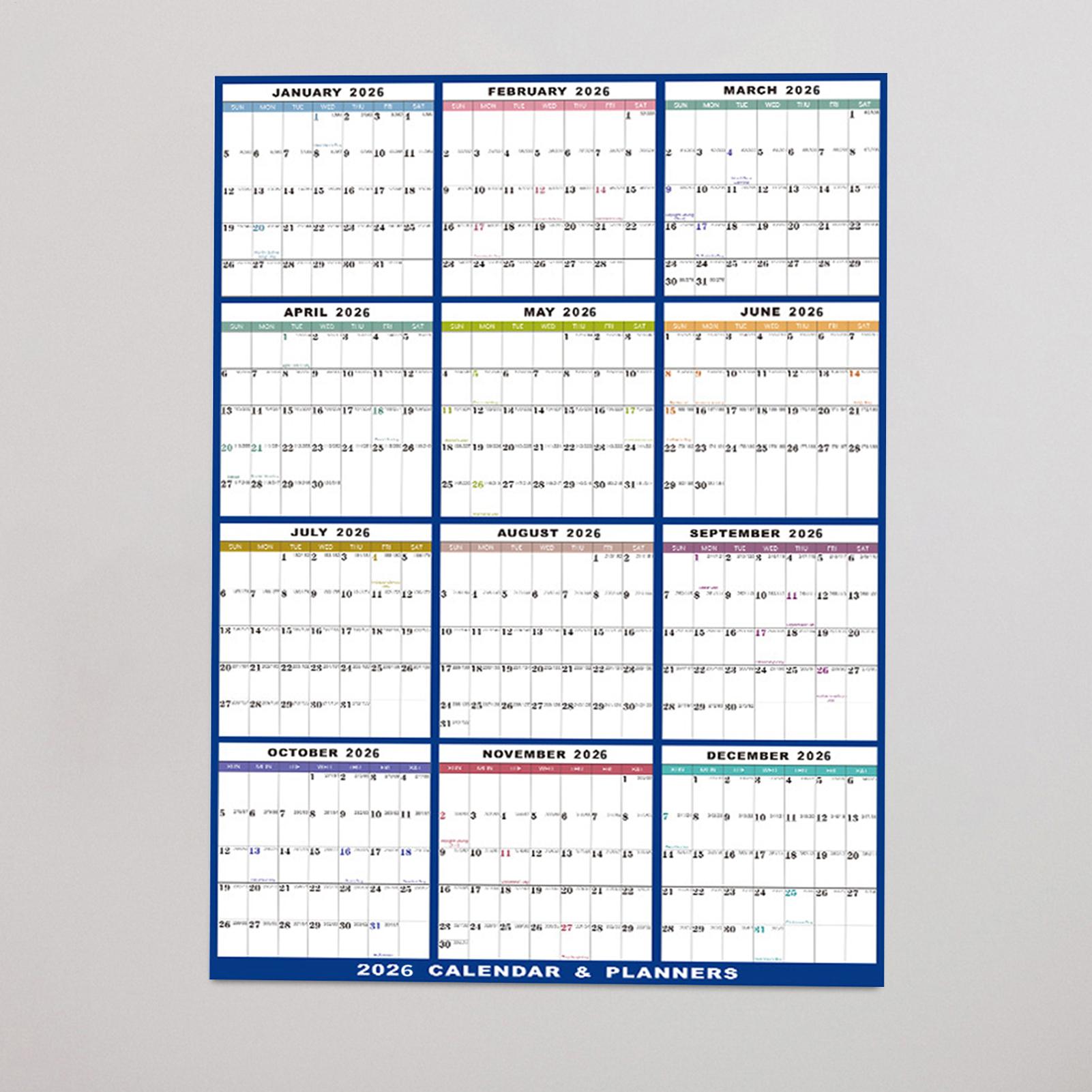 Large Erasable 2026 Wall Calen - Home Office Holidays 2026 review and price