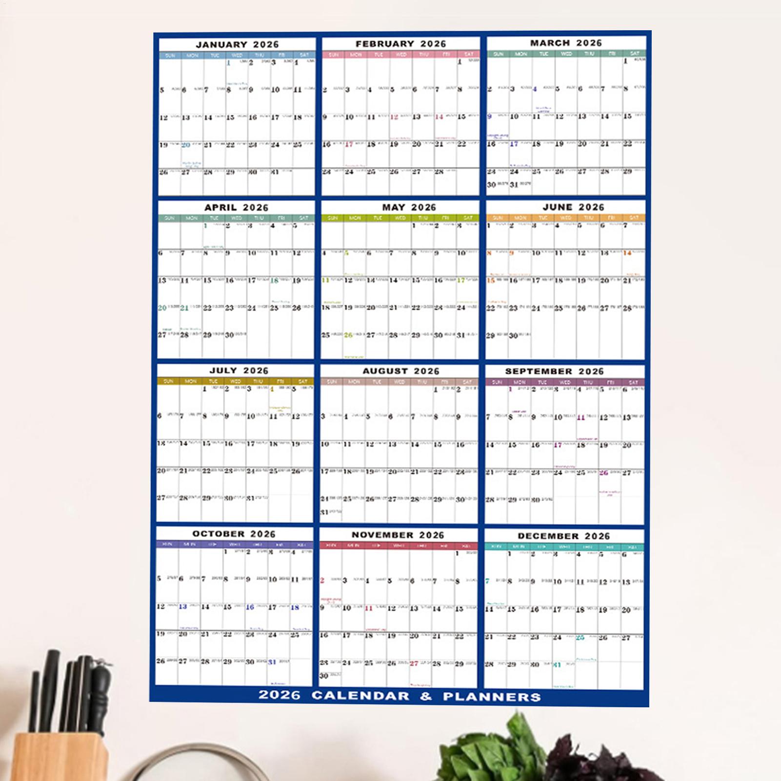 Large Erasable 2026 Wall Calen - Home Office Holidays 2026 review and price