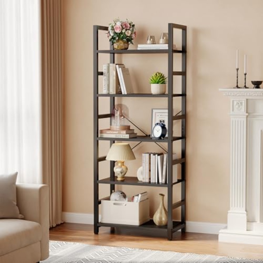 5-Tier Bookshelf, Modern Tall  - Home Office With Bookshelves review and price