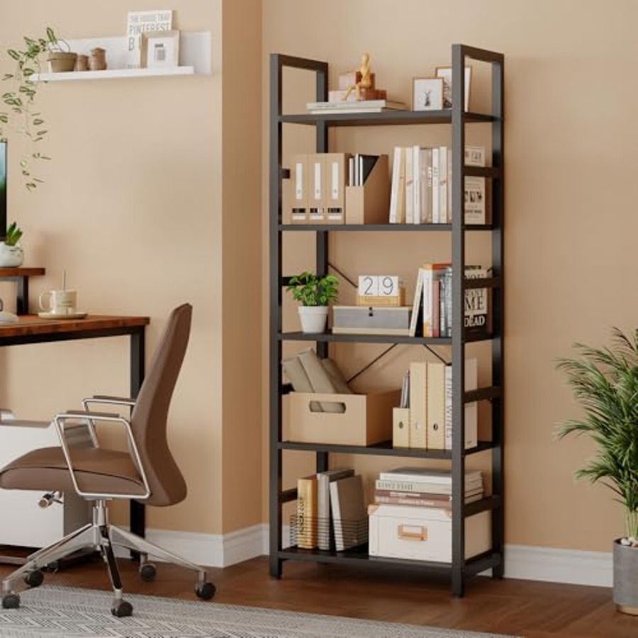 5-Tier Bookshelf, Modern Tall  - Home Office With Bookshelves review and price