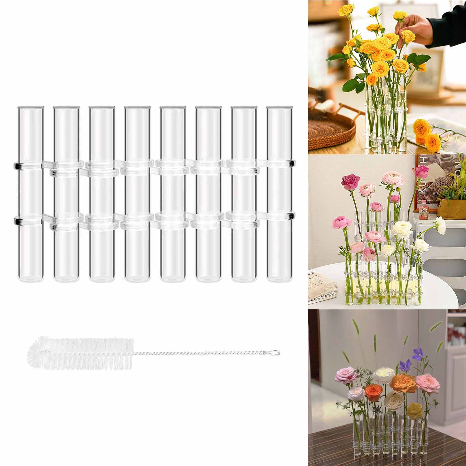8pcs Hinged Flower Vase Clear  - Home Office Form review and price