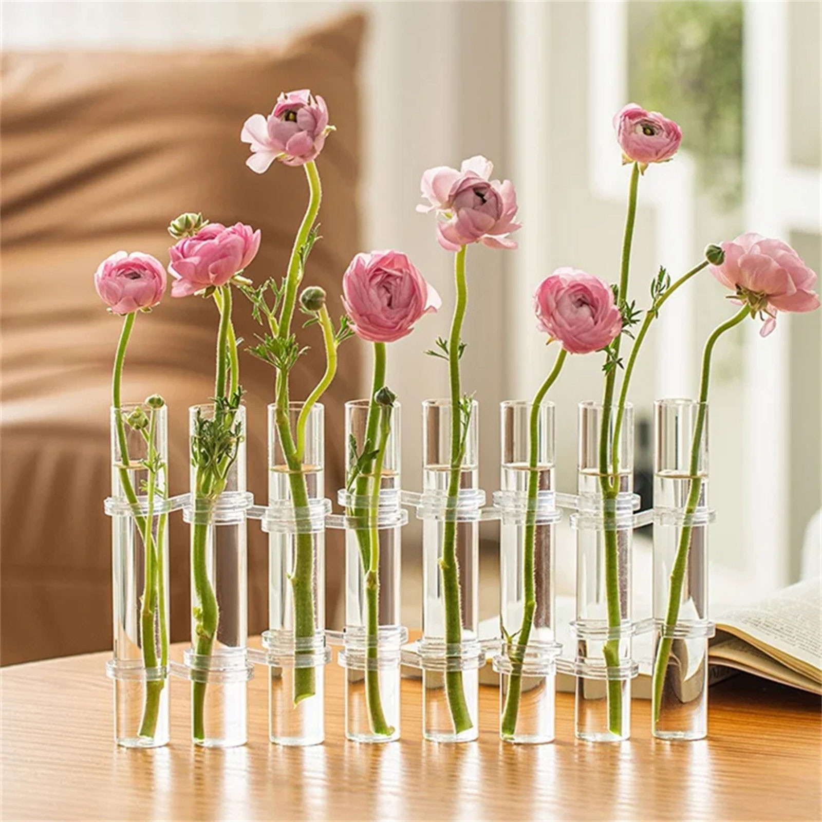 8pcs Hinged Flower Vase Clear  - Home Office Form review and price