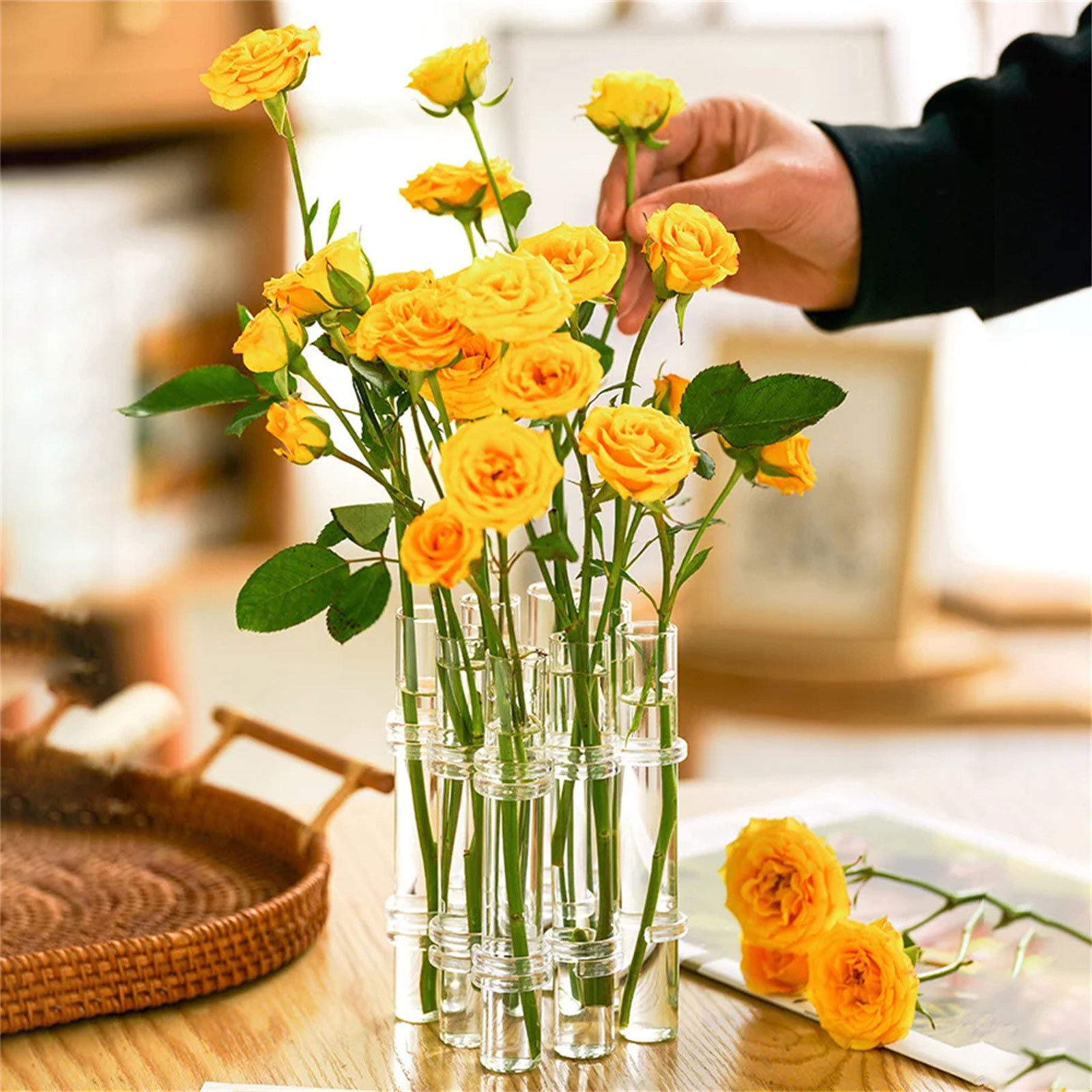 8pcs Hinged Flower Vase Clear  - Home Office Form review and price
