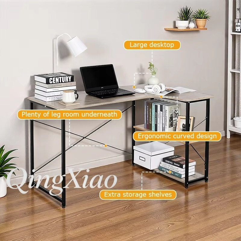 L Shaped Corner Desk With Book - Home Office With Bookshelves review and price