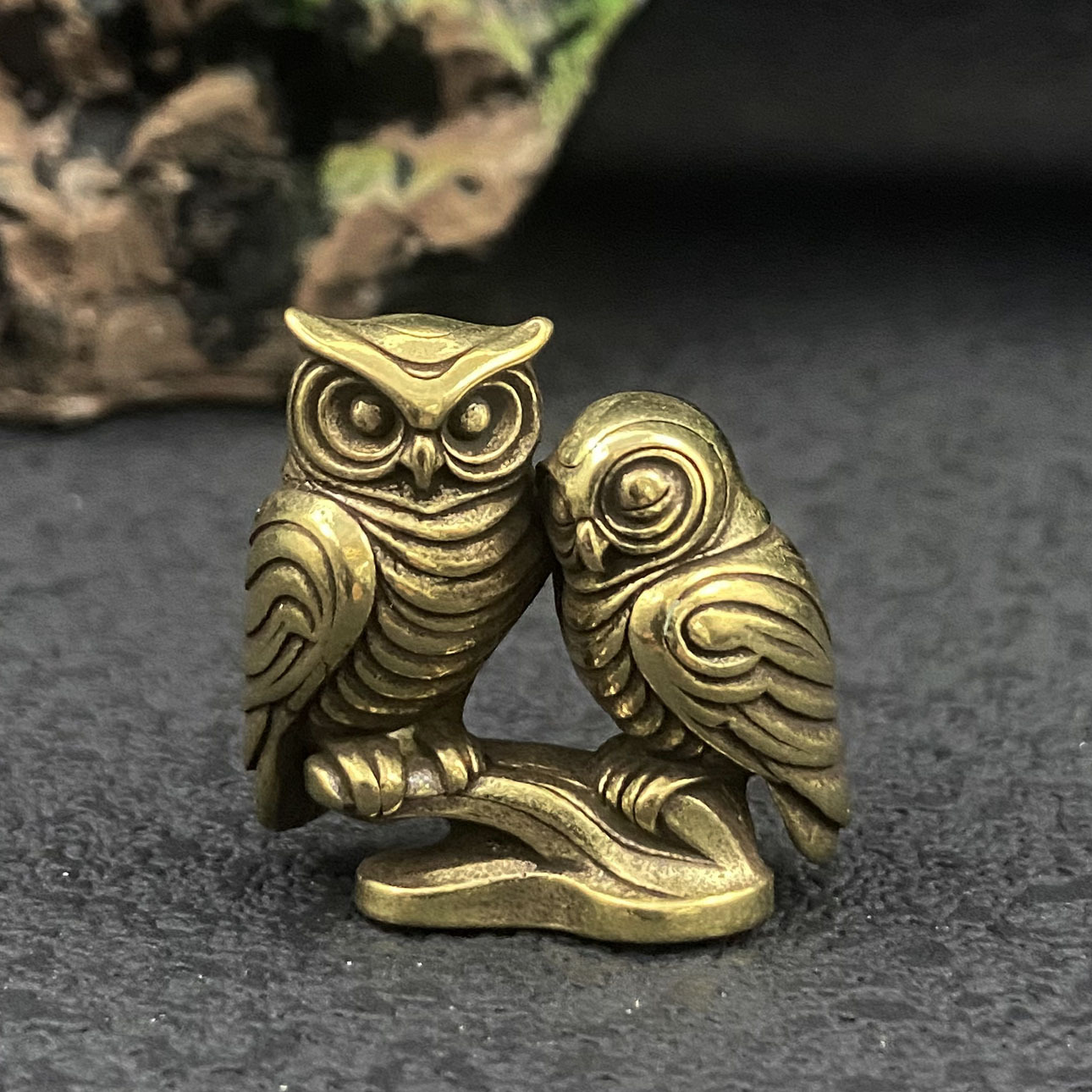 1/2 piece owl brass figurines  - Home Office With Bookshelves review and price