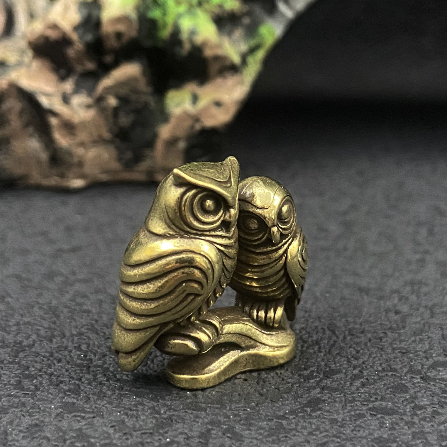 1/2 piece owl brass figurines  - Home Office With Bookshelves review and price