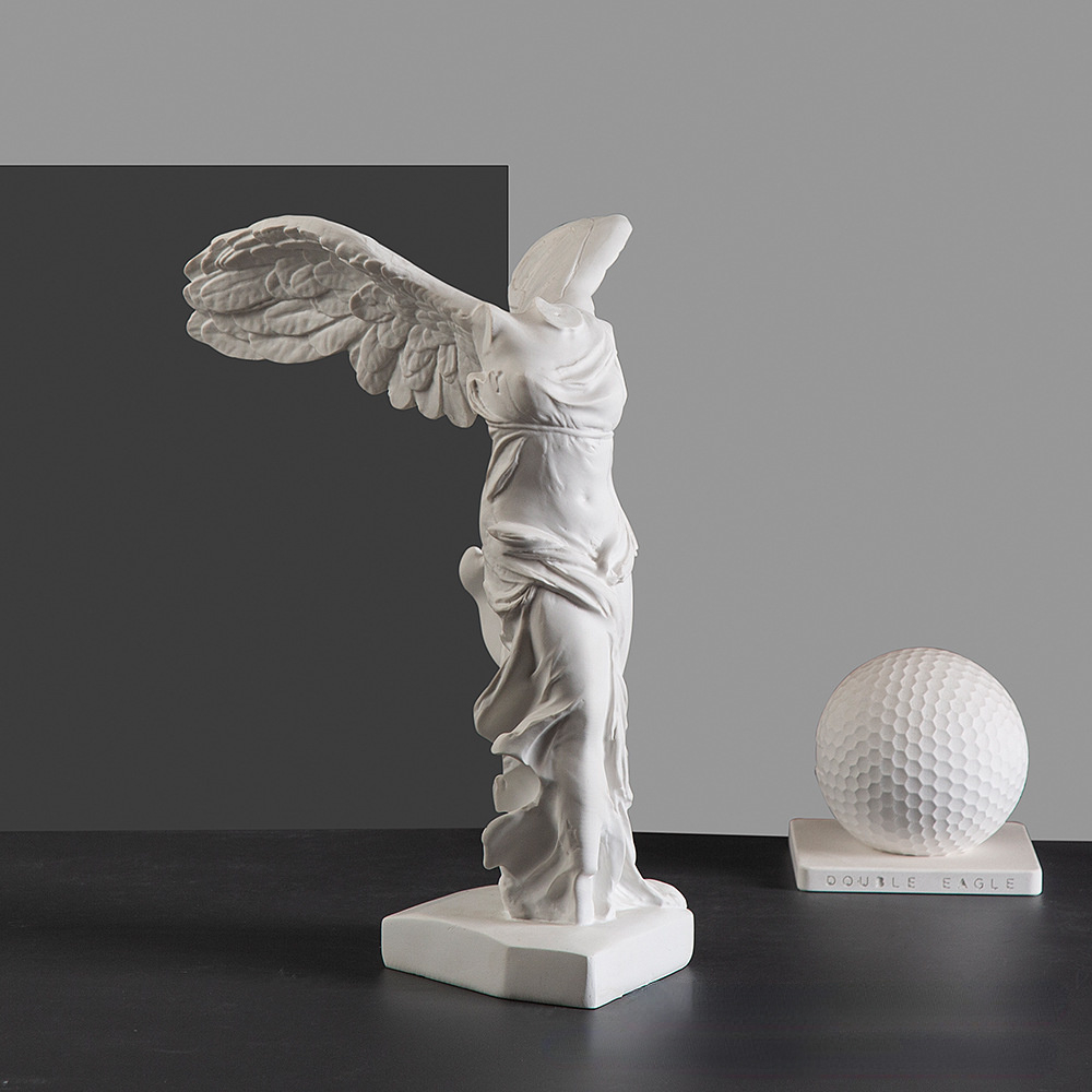 Greek Victory Goddess Statue w - Home Office With Bookshelves review and price