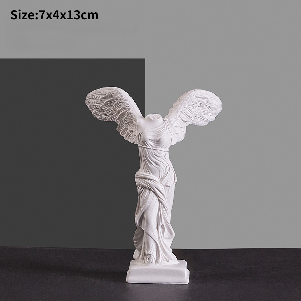 Greek Victory Goddess Statue w - Home Office With Bookshelves review and price