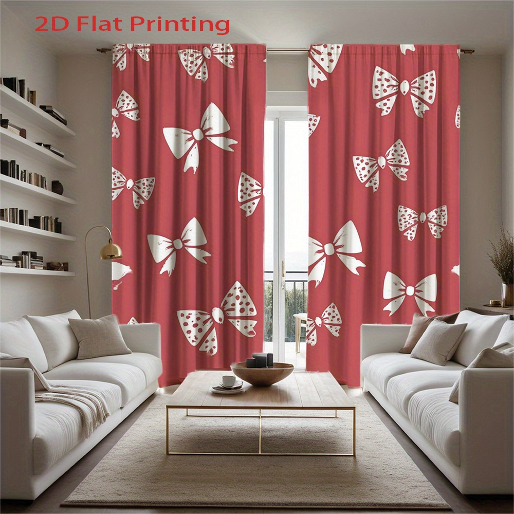 2pcs, 2D Flat Printing Curtain - Home Office Of Amazon review and price