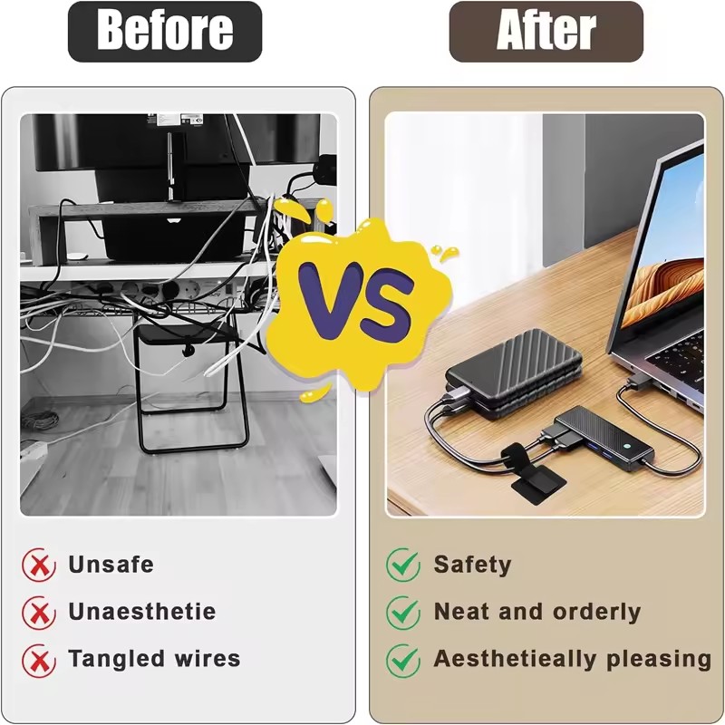 Adhesive Under Desk Cable Ties - Cable Management Box review and price