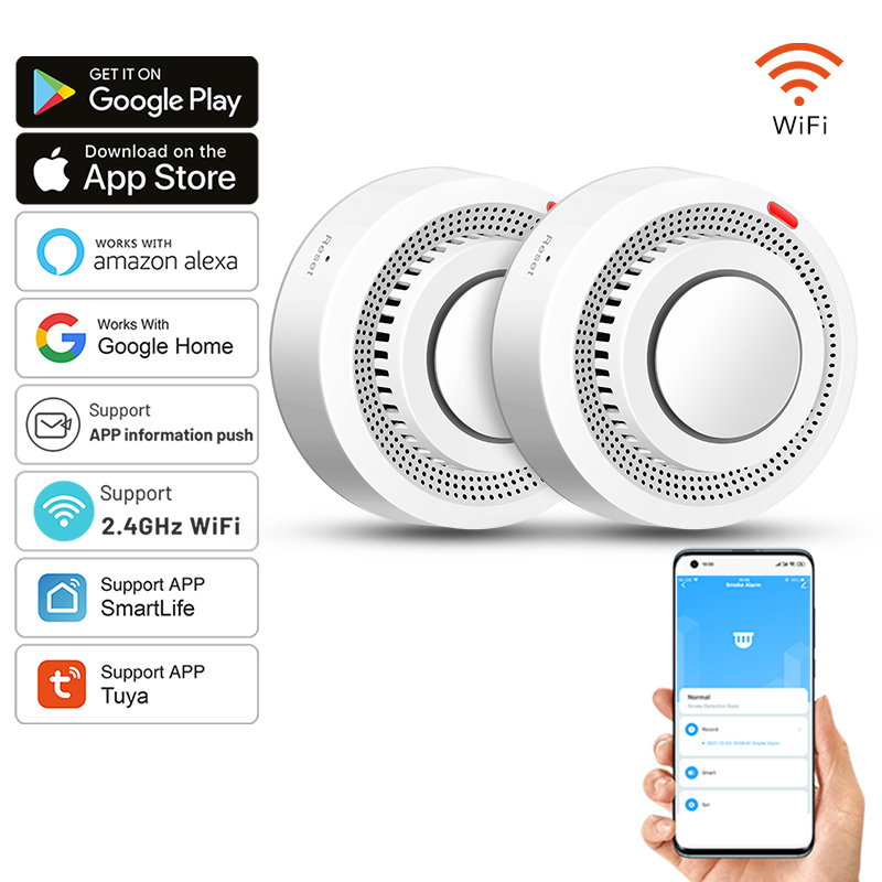 2 Pack Tuya Smart WiFi Smoke D - Home Office Google review and price