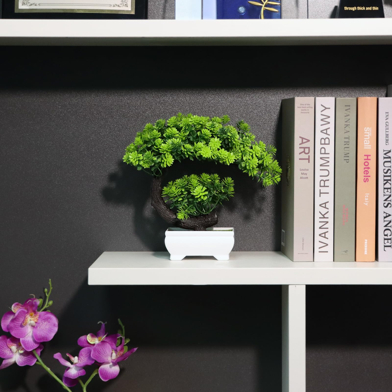 Uflower Small Artificial Plant - Home Office With Bookshelves review and price