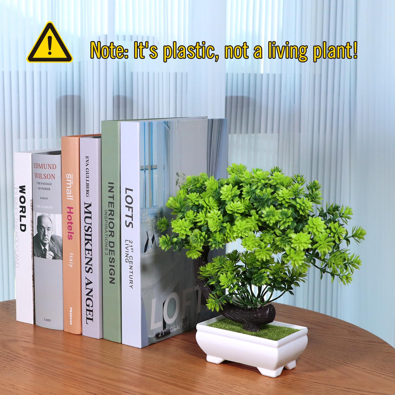 Uflower Small Artificial Plant - Home Office With Bookshelves review and price