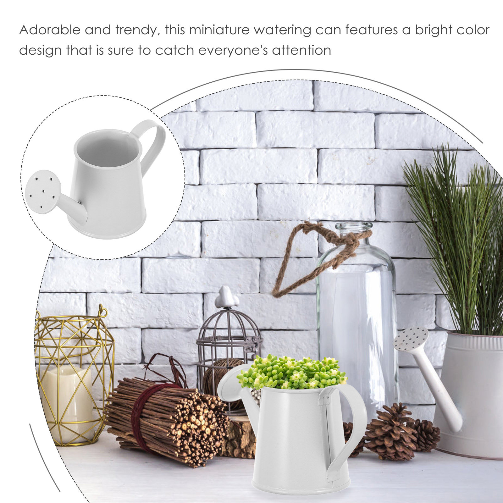 Miniature Iron Watering Can fo - Home Office With Bookshelves review and price