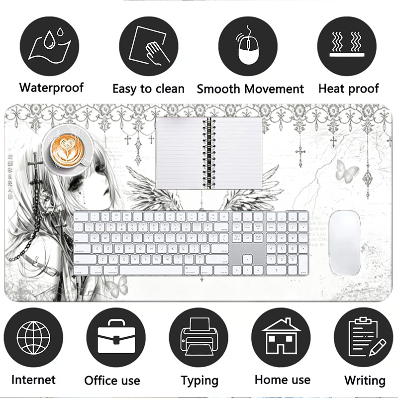Leather Mousepad Black White A - Home Office Pc review and price