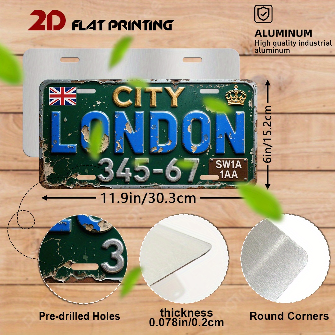 City London License Plate Tin  - Home Office Of London review and price