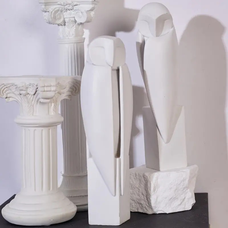 Minimalist Owll Statue Sculptu - Home Office With Bookshelves review and price
