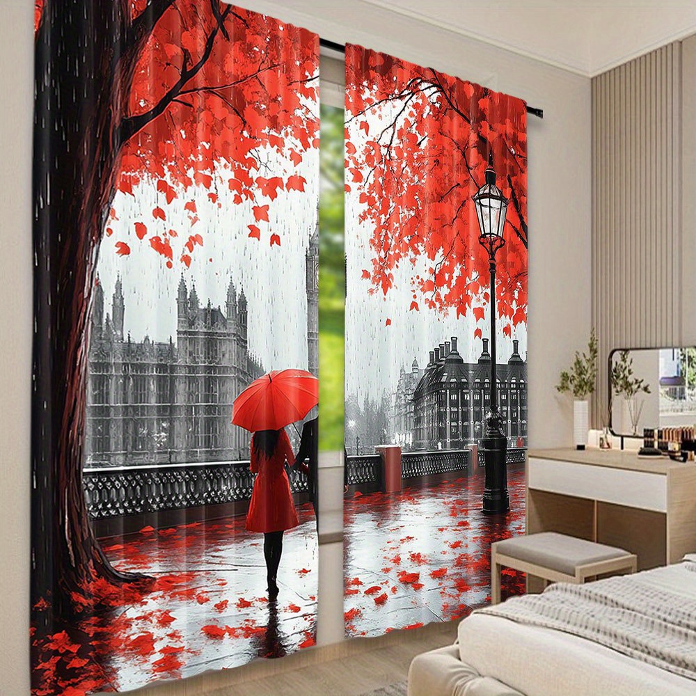 Romantic Autumn Red Leaves Cur - Home Office Of London review and price
