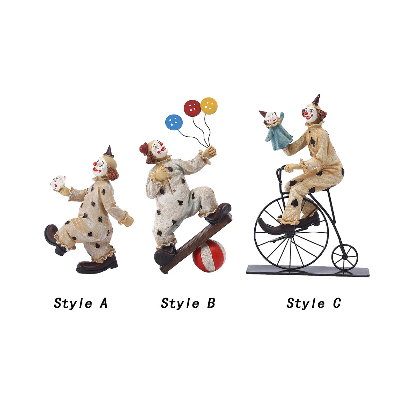 Clown Figurine Statue Resin Cr - Home Office With Bookshelves review and price