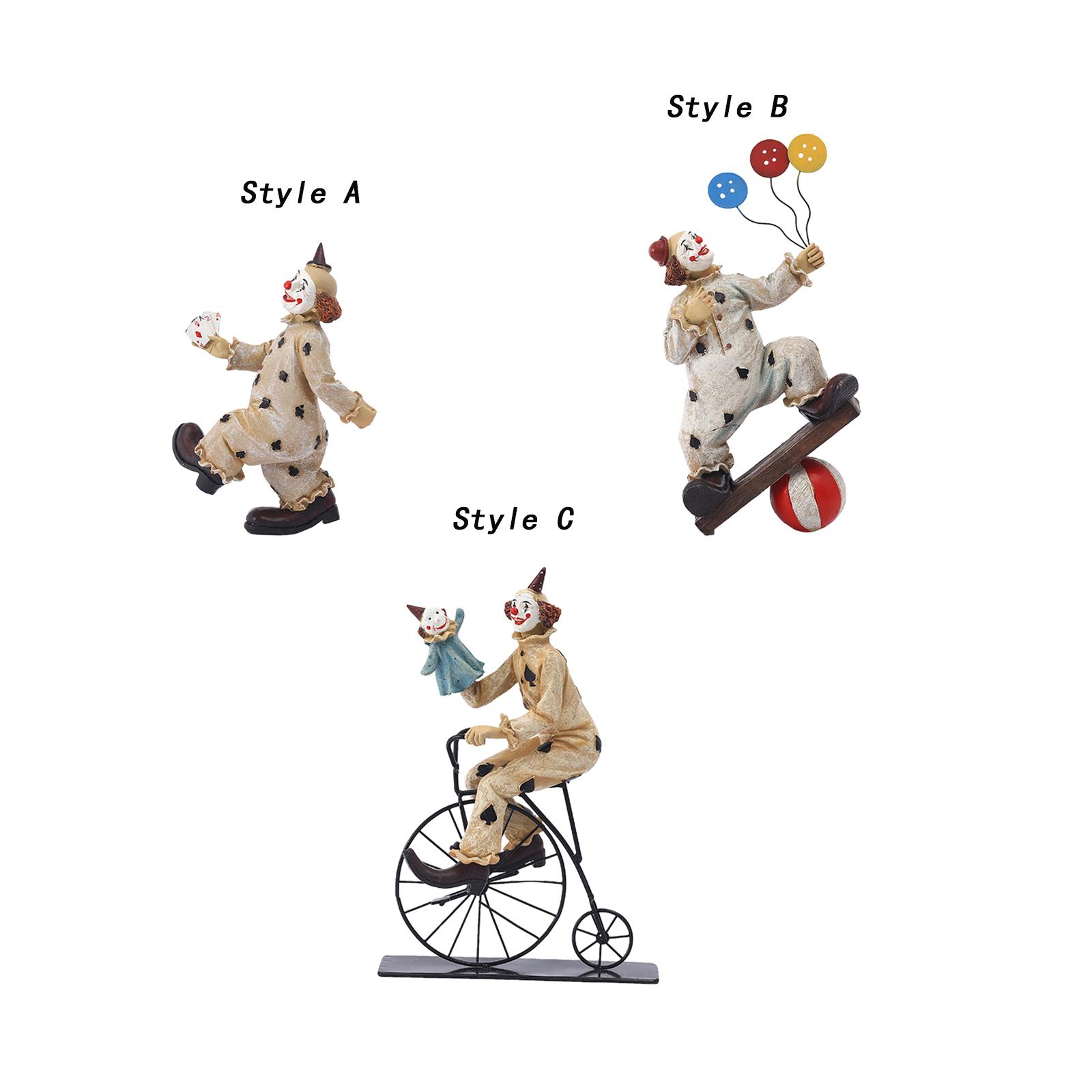 Clown Figurine Statue Resin Cr - Home Office With Bookshelves review and price